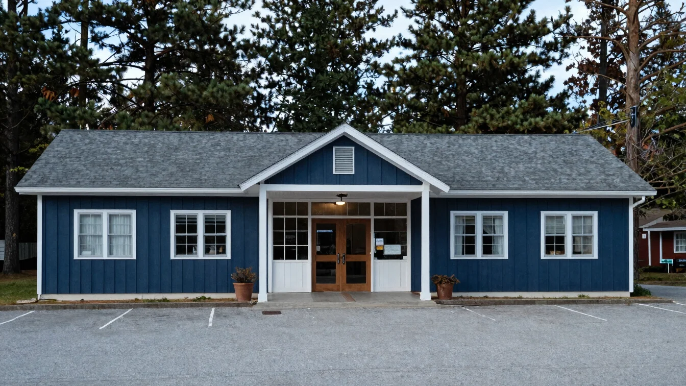 Everyday Maine gathering space, a community hall entrance with pi